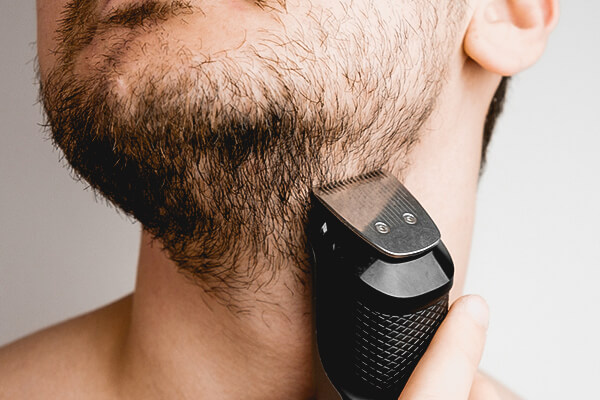 shaving with electric razor